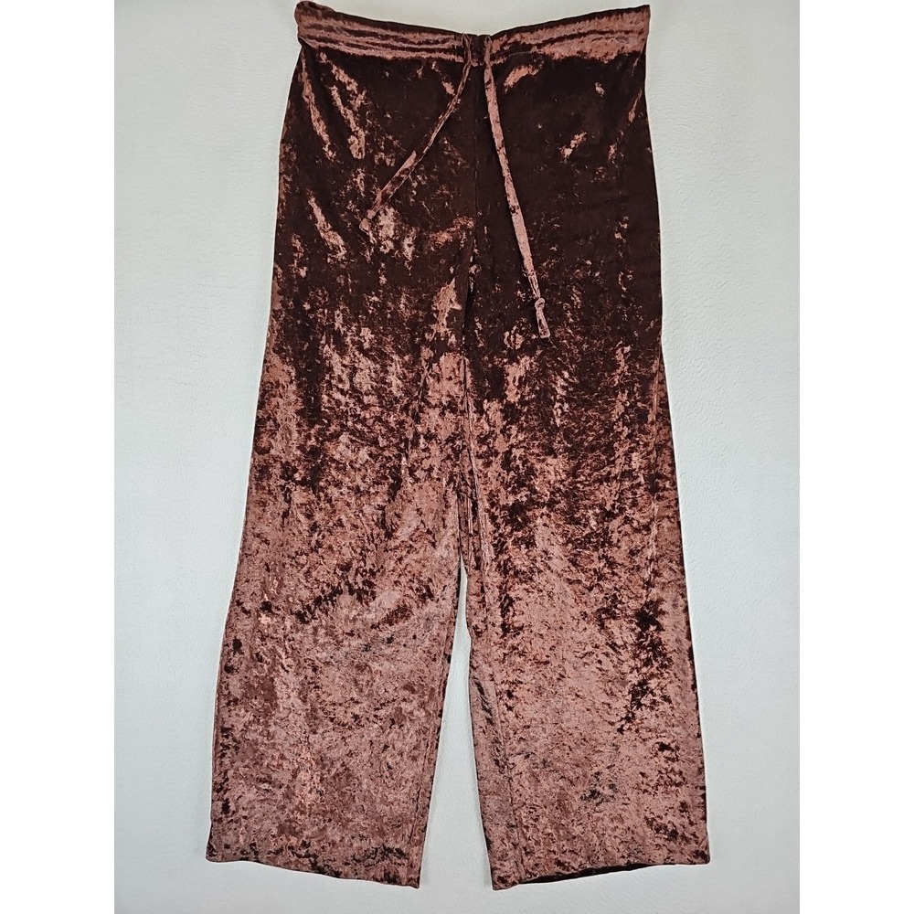Victoria's Secret Velour Pants Size XS/S Wide Leg‎ Drawstring Velvet 90's Y2K